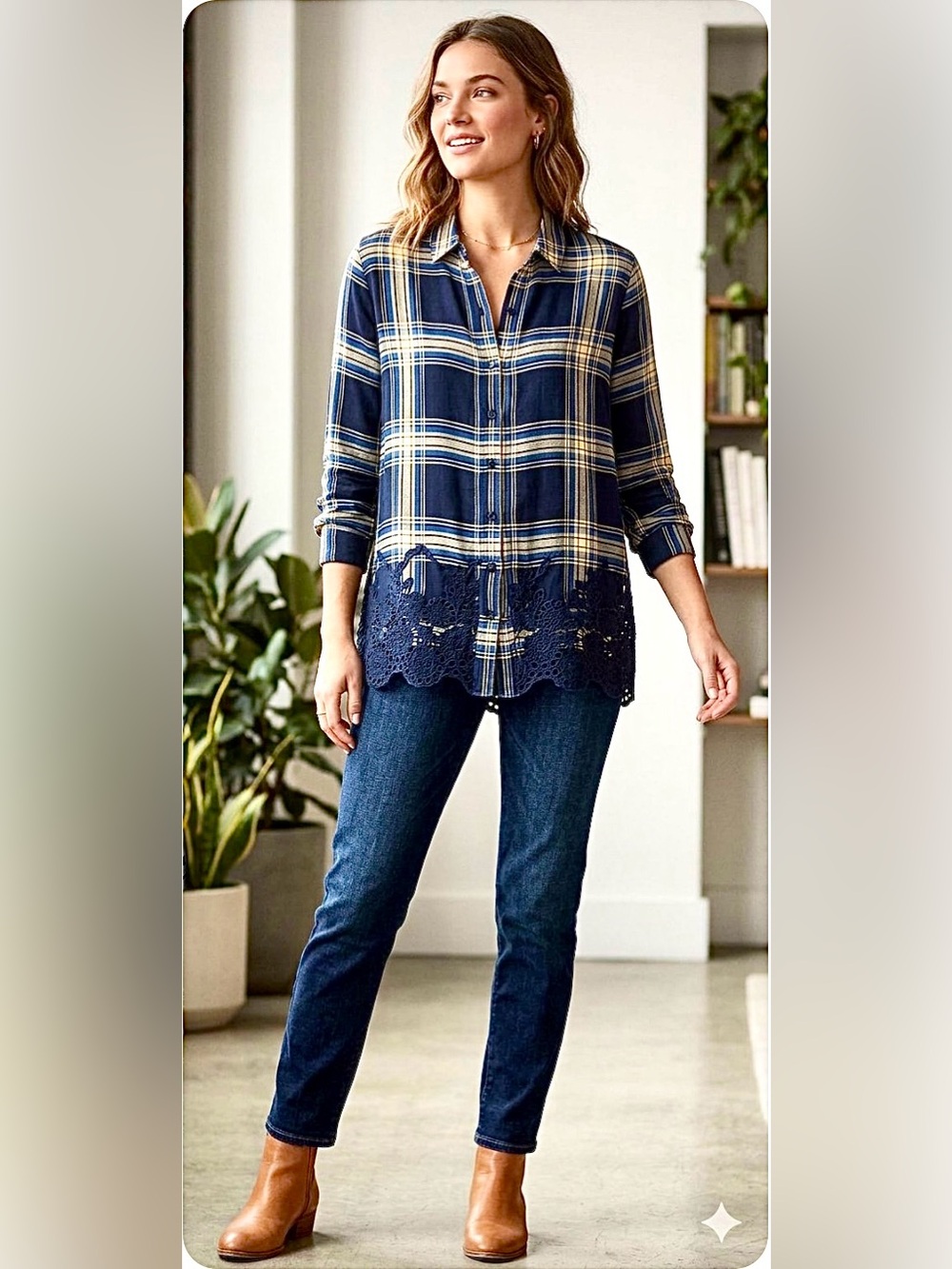 Anthropologie California Moon Rise
Plaid Button Down Top